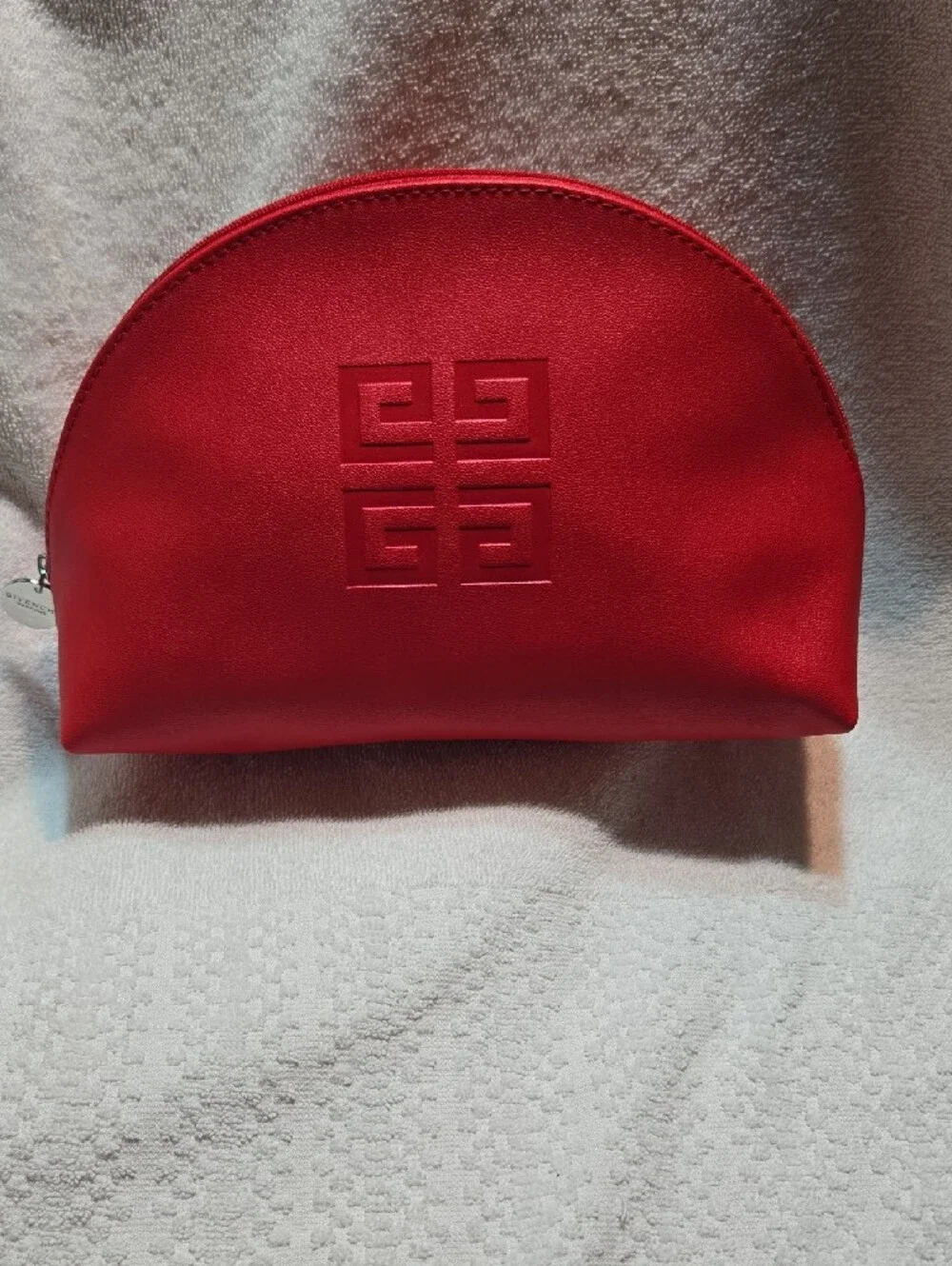Givenchy Red Embossed Leather Cosmetic Case